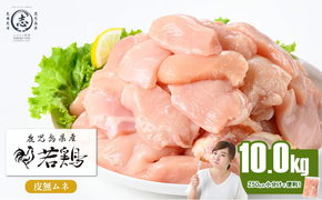 小分けで便利！鹿児島県産 若鶏皮無ムネ肉 計10kg(250g×40P) c4-017