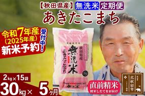 令和7年産《定期便5ヶ月》秋田県産 あきたこまち 30kg【無洗米】(2kg小分け袋) 2025年産 お届け時期選べる お届け周期調整可能 隔月に調整OK お米 おおもり [おおもり 秋田 お米 あきたこまち 米どころ 東北 北秋田市 定期便 毎月お届け]|oomr-31005
