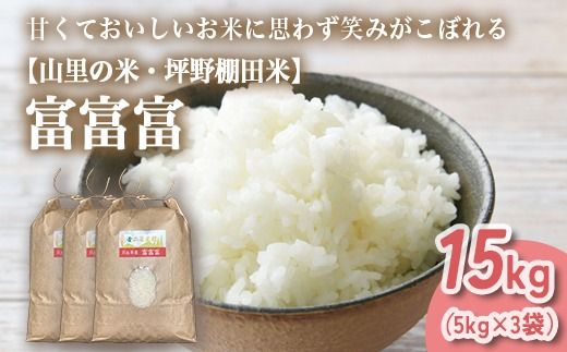 山の湧き水 寒暖差 山里 山里の米･坪野米 R7年産 富富富 15kg（5kg×3）｜ふふふ 新米 こめ コメ お米 おこめ 白米 精米 香り うまみ あまみ  自慢 高品質 富山 魚津　※北海道・沖縄・離島への配送不可