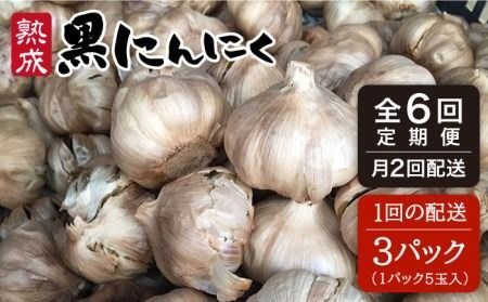 [ 全6回 定期便 ][ 頒布会 ] 熟成 黒 にんにく 定期 コース 3パック [糸島][シーブ][AHC002] 黒 ニンニク にんにく 大蒜 熟成 健康 定期便