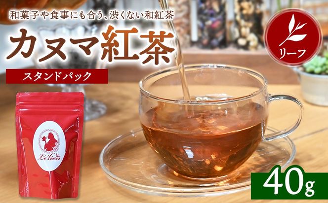 【通好みの茶葉】カヌマ紅茶 リーフ 40g スタンドパック | 和紅茶 紅茶 ティーパック 国産 茶 茶葉 リーフ 希少 プレゼント ギフト ご自宅用 家庭用 栃木県 鹿沼市 板荷