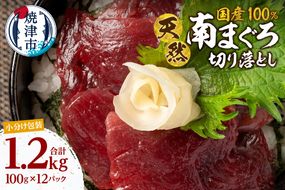 a14-113　天然 ミナミマグロ 切り落し 小分け 焼津 海の極 計1.2kg 100g×12P