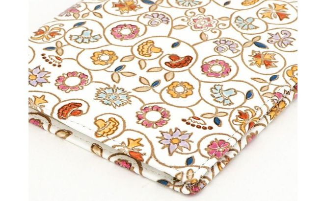 【文庫屋大関】パーソナルホルダー　金唐小花【皮革工芸品】 民芸品 雑貨 日用品 ファイル 多用途 牛革 