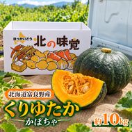 【2026年秋～発送】北海道 富良野産 くりゆたか カボチャ 10kg かぼちゃ (山本農園) 野菜 新鮮 直送 いも 道産 送料無料 数量限定 先着順 北海道 富良野市 ほくほく 秋