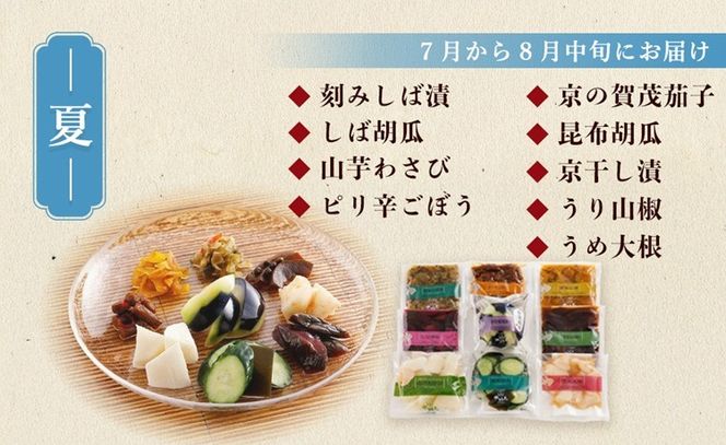 【3回定期便】＜京・お漬物処やました＞ 季節の 京漬物 小袋 詰合せ 【春 夏 冬 年3回 計27品】《京野菜 漬物》 ※北海道・沖縄・離島への配送不可