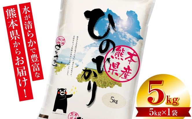 【令和7年産】 熊本県産 くまモンひのひかり 5kg (5kg×1袋) 米 お米 精米 白米 ごはん ご飯 熊本