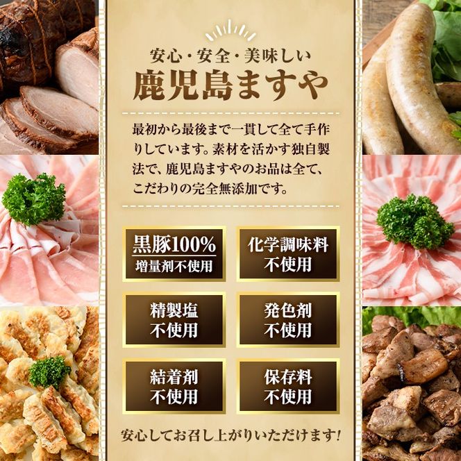 【0295146a】鹿児島黒豚無添加バラエティセット(合計8種) 黒豚 豚肉 ぶた肉 餃子 ハンバーグ 炭火焼 焼豚 カレー 豚珍かん なんこつ 軟骨 フランクフルト ウインナー 惣菜 簡単調理 冷凍 詰め合わせ セット 【鹿児島ますや】