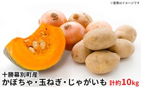 【2026年発送先行予約】十勝幕別町産 かぼちゃ2個・玉ねぎ4kg・じゃがいも2kg 計約10kg［山田敏明牧場］ 野菜 たまねぎ セット 詰合せ 旬の野菜 産地直送 北海道産 