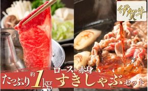 伊賀牛 ロース＆赤身すきしゃぶセット 約1kg【cook0006】