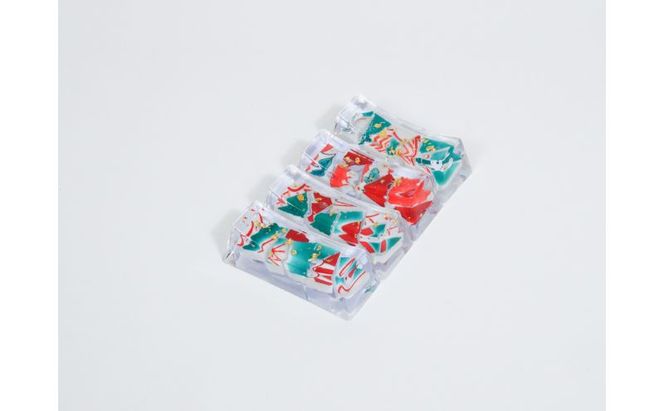 九谷焼のかけらを再生した箸置き HASHI STAND 4点セット (04 赤・緑系)