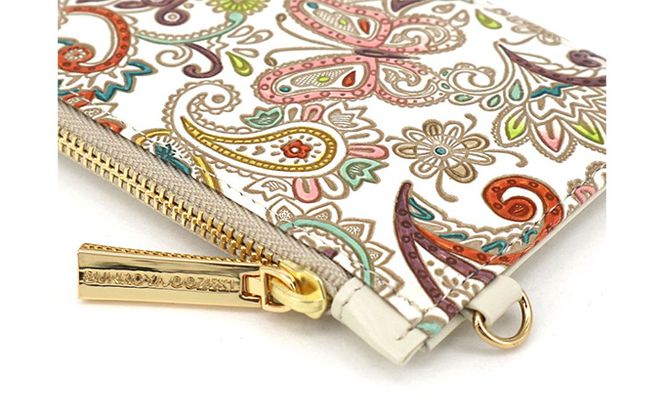 【文庫屋大関】すっきりカードケース　ペイズリー【皮革工芸品】 ファッション小物 雑貨 フラグメントケース 小銭入れ付き 収納 スマート 日本製 