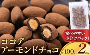 チョコ チョコレート ココア アーモンドチョコ 選べる 100g 500g 1kg 2kg《30日以内に出荷予定(土日祝除く)》和歌山県 日高川町 送料無料 スイーツ デザート お菓子 おやつ チョコ アーモンド アーモンドチョコ ココア---wfn_cwlocal_30d_26_5000_100g---