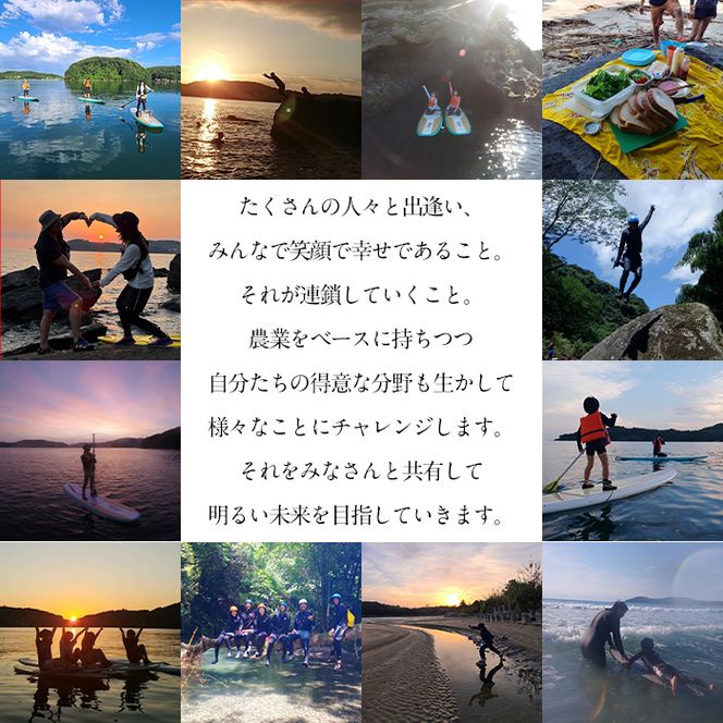 ＜選べるアクティビティと人数＞happy smile farm アクティビティ体験チケット(サーフィン or SUP or BIG SUP or リバートレッキング or 登山/2名様or3名様) サーフィン サップ リバトレ レジャー 自然 マリンスポーツ アウトドア 山登り【落合ぶどう園】akn025-02