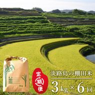 【定期便】淡路島の棚田米 ３kg×６回　白米