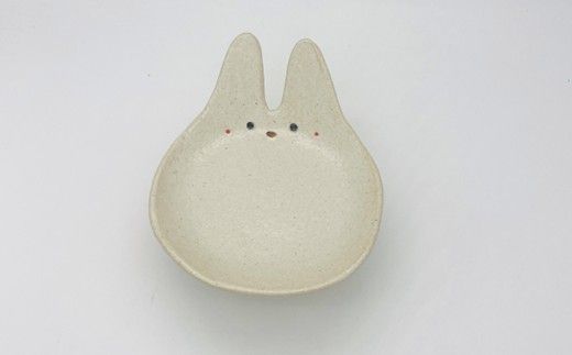 うさぎの中皿 マットホワイト 2枚セット【716】_HA1714