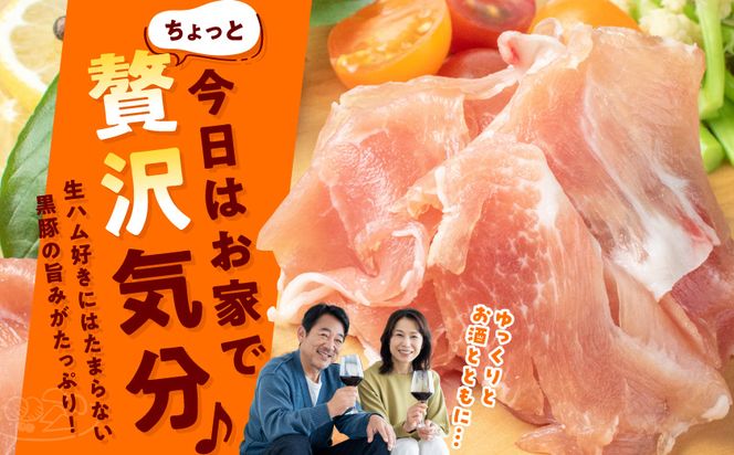 黒豚生ハム1.4kg_MJ-2519_(都城市) 宮崎県産 黒豚 豚肉 豚生ハム 120g×12パック 生ハム 小分け パック 都城産 黒豚 豚肉 加工品 食品 つまみ 酒のお供 酒の肴