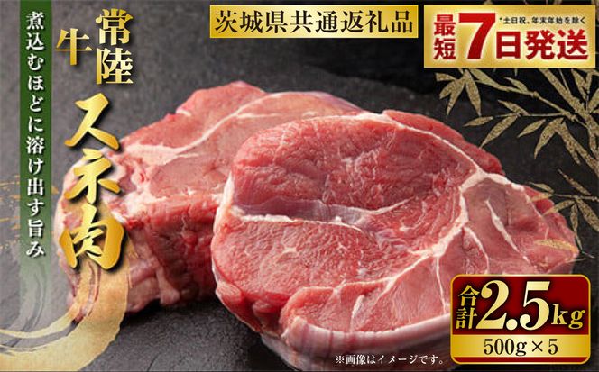 常陸牛 スネ肉 500g×5 合計2.5kg（茨城県共通返礼品） |  小分け 茨城県産 カレー シチュー 煮込み料理 冷凍