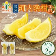 冷凍 河内晩柑  皮付き 500g×2袋 小分け 愛南ゴールド 和製グレープフルーツ おやつ 柑橘 かんきつ 冷凍 冷凍柑橘 冷凍みかん 夏 アイス サワー カクテル スムージー シャーベット みかん職人武田屋 愛媛県 愛南町