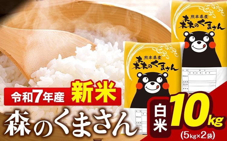 令和7年産 無洗米 も 選べる 森のくまさん 10kg 5kg × 2袋 白米 熊本県産 単一原料米 森くま[10月中旬-12月末頃出荷][精米方法をお選びください]送料無料---gkt_mk7_bc1012_23500_10kg_h---