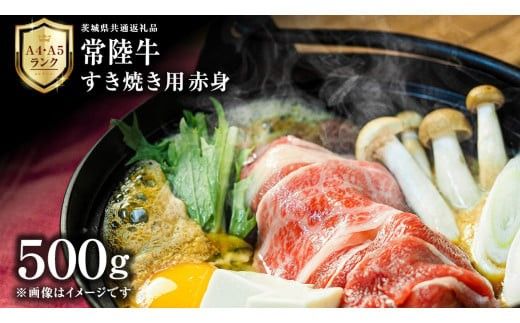 【 常陸牛 】 すき焼き用 赤身 500g 茨城県共通返礼品 化粧箱入り A4 A5 ブランド牛 国産 牛肉 肉 お肉 焼肉 バーベキュー 黒毛和牛 和牛 ギフト 贈答 [AD008ci]