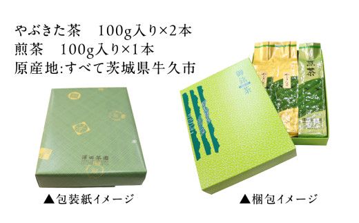 牛久産 お茶 ３品詰め合わせ 煎茶 やぶきた茶 飲み比べ 美味しい おいしい セット 詰め合わせ お取り寄せ 詰め合わせ お土産 贈り物 ギフト 国産 茨城 自家栽培 [AX008us]