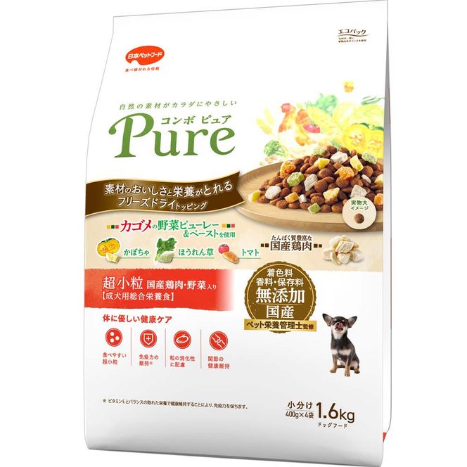 コンボ ピュア ドッグ 超小粒 1.6kg ｘ8(ケース単位) ドッグフード