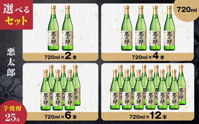 ＜選べる＞悪太郎 芋焼酎 25度（2本～12本/720ml or 1.8L）　K377-025_SKU