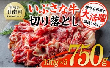 いぶさな牛切り落とし750g(150g×5パック) [ 宮崎県産 牛 ハンバーグ 黒毛和牛 ][D05303]