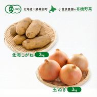 小笠原農園の有機野菜 2種詰合せ（北海こがね3kg・玉ねぎ3kg）北海道 十勝 幕別《2026年秋出荷先行予約》【 野菜 芋 じゃがいも 北海こがね 玉ねぎ たまねぎ セット 】