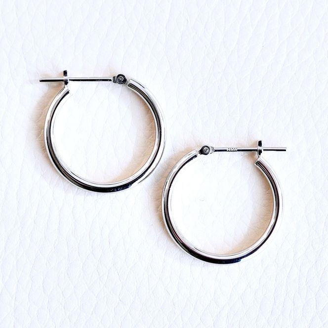 Pt900 プラチナ 地金 フープ ピアス (直径20mm) 保証書付 KO-0059 SWAD084-20mm