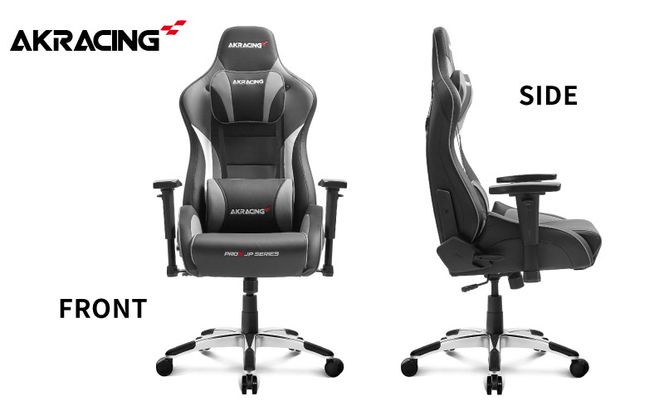 099H3161 AKRacing Pro-X Gaming Chair (Grey) JP エーケーレーシング ゲーミングチェア（ヘッドレスト・ランバーサポート付き）