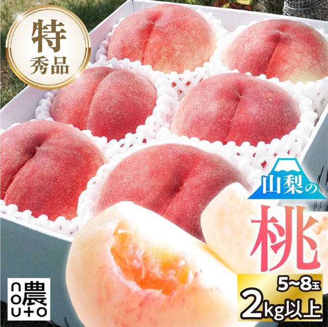 【2026年発送★先行予約】日本一の生産量 山梨県産 桃 2kg以上 5~8玉 ※クール便　154-030-26y