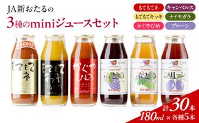 先行受付 JA新おたるのminiジュースセット180ml×30本 果汁飲料 渋み 甘み 酸味 調和 こだわり 濃厚 ストレート [JA新おたる]