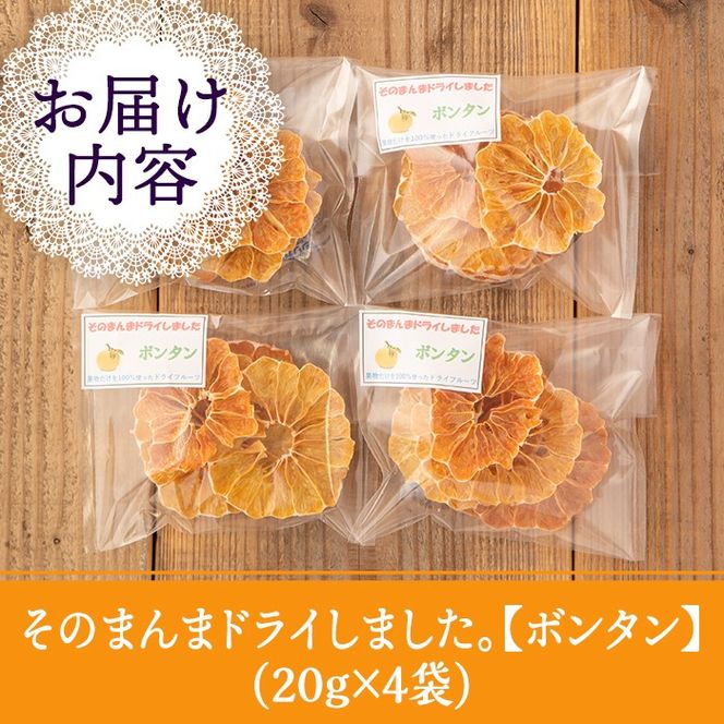 isa568 《数量限定》ドライフルーツボンタン「そのまんまドライしました。」(計4袋・各20g) 【薩摩美食倶楽部】