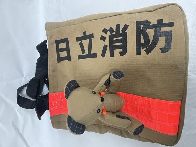 169-59-008　企業×障がい福祉×消防　廃棄消防防火服から生まれた唯一無二のトートバッグ Ver.2＆火の用心ヒノカミベアーセット【 トートバック 茨城県 日立市 】