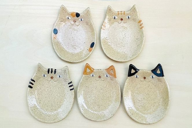 猫皿 スモールレギュラーサイズ 5枚セット【716】_HA0979