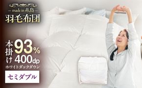 【糸島羽毛ふとん】【高級ダウン使用】羽毛 布団 本掛け 無地 ブルガリア産 ダウン93％【セミダブル】 糸島市 / 株式会社三樹 / 布団 羽毛[AYM035]