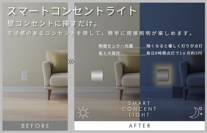 030D194 インテリアに調和するコンセントライト（アルミニウム）