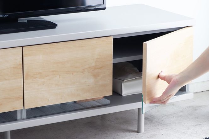 【東馬家具】カクトTV 150 NA【テレビ台 北欧 リビング 収納 おしゃれ 国産】(H060695)