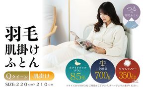 【クイーン】【肌掛け】羽毛肌掛けふとん　軽量素材　スーパーTTC（220ｃｍ×210ｃｍ） AA194