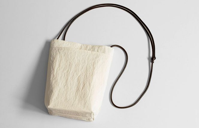 G2851 ミニショルダーバッグ KONBU(R)【アイボリー 撥水素材 ナイロン生地 日本製 軽量 ファッション】