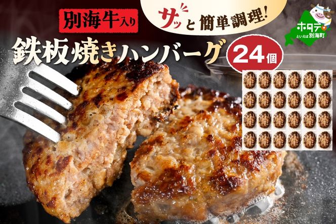 北海道 別海町産 別海牛入り合挽ハンバーグ（80g×12個）×2箱【NB002JB00】