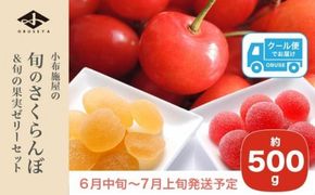 旬のさくらんぼ 約500g ＆ 旬の果実ゼリーセット［小布施屋］ 佐藤錦 紅秀峰 紅てまり など くだもの 果物 サクランボ バラ詰め ブラムリーゼリー チェリーキッスゼリー 令和7年産 【2025年6月中旬～7月上旬発送】 ［A-1］