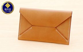 牛革　レター型名刺入れ　ナチュラル