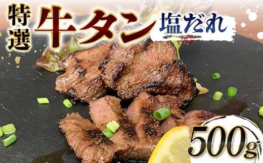 特選！牛タン塩だれ 500g 焼肉 極上 牛タン 特製 塩 柔らか フライパン ホットプレート 手軽 家庭 贅沢 つまみ パーティー ジューシー 香ばしい お歳暮 お中元 F6T-568