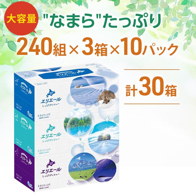 エリエール 北海道 しっとりティシュー なまらたっぷり 240組3箱 10パック 最短 10日以内配送 最短配送 ふるさと納税限定デザイン ボックスティシュー 箱ティッシュ ペーパー 備蓄品 花粉 保湿 しっとり やわらか 赤平市