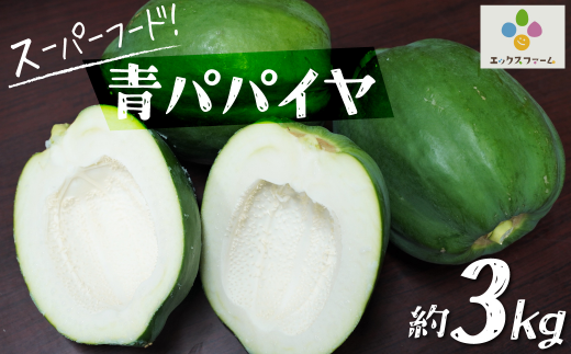 【期間限定】栄養の宝庫 青パパイヤ 約3kg スーパーフード 酵素 美容 健康 エックスファーム H164-010