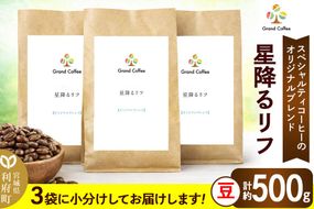 コーヒー オリジナルブレンド 星降るリフ 3袋（計約500g） 宮城県利府町（豆）|06_grc-070101a
