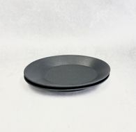 『鹿追焼』黒釉楕円皿2枚セット(大) SKU010