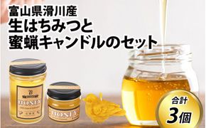 生はちみつと蜜蝋キャンドルのセット [A-033001] 